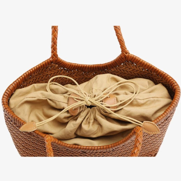Vintage Woven Leather Crossbody Tote