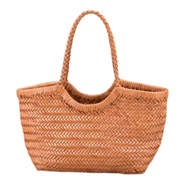 Vintage Woven Leather Crossbody Tote